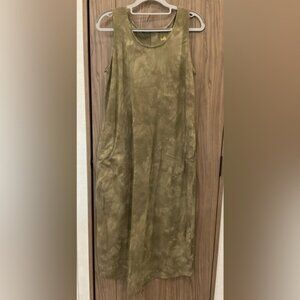 Belle Kim Gravel Womens Green Sleeveless Long Dress W/pockets Size XS